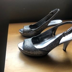 Silver high heels